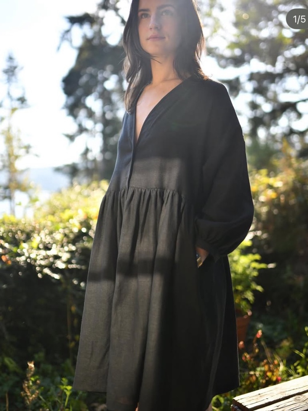 Beaton Linen House Dress Black